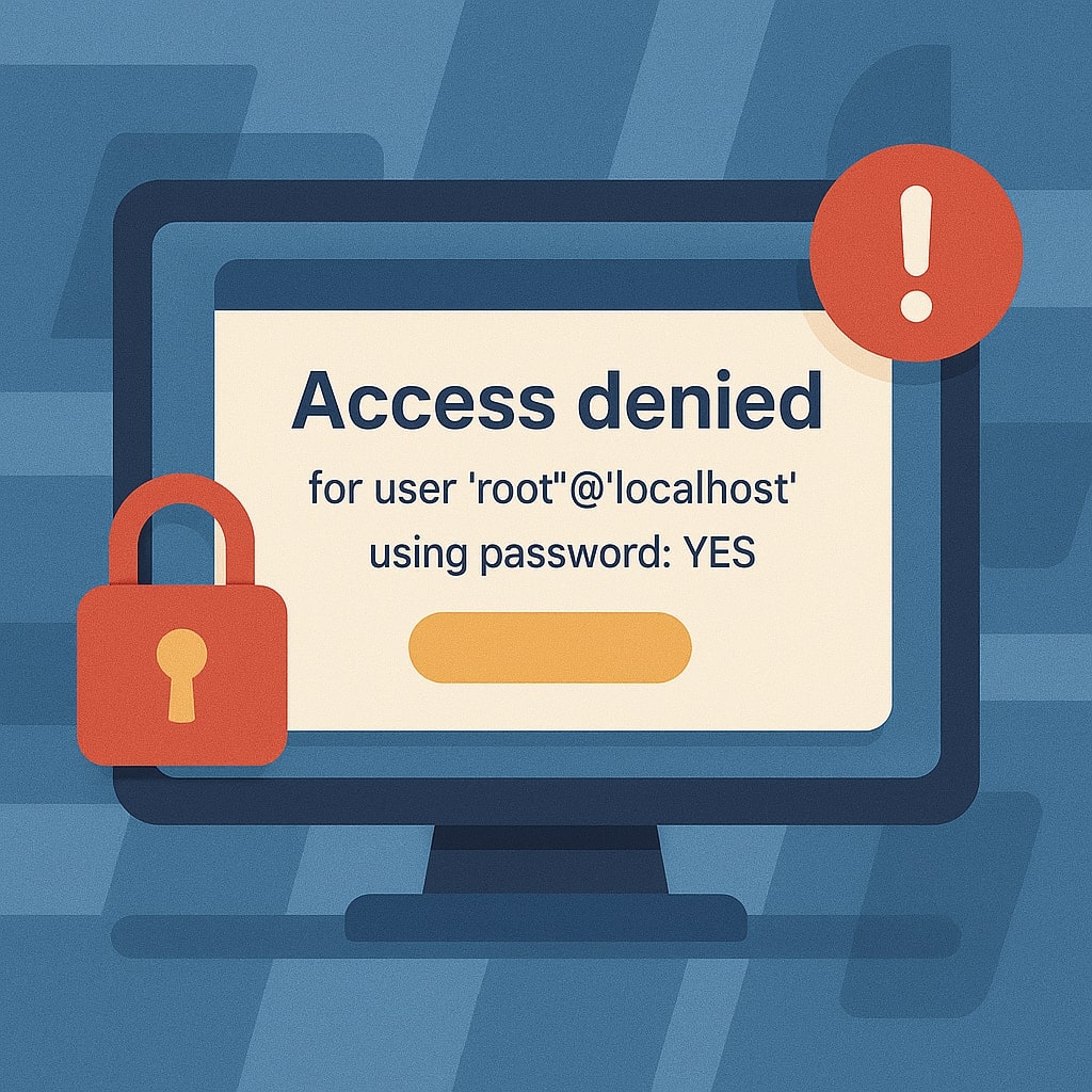 Access Denied for User 'root'@'localhost' Using Password Yes