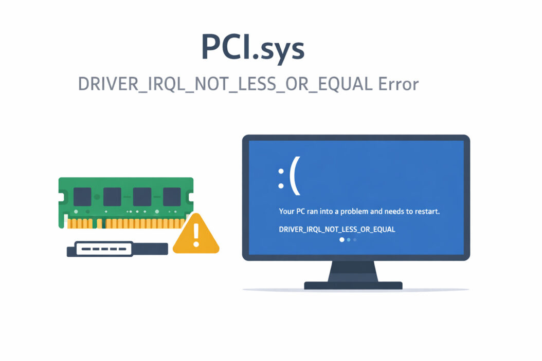 PCI.sys DRIVER_IRQL_NOT_LESS_OR_EQUAL Error