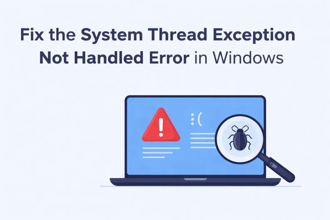 System Thread Exception Not Handled Error in Windows