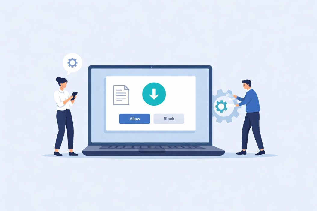 manage automatic file download notifications windows