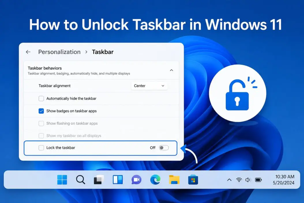 Unlock Taskbar
